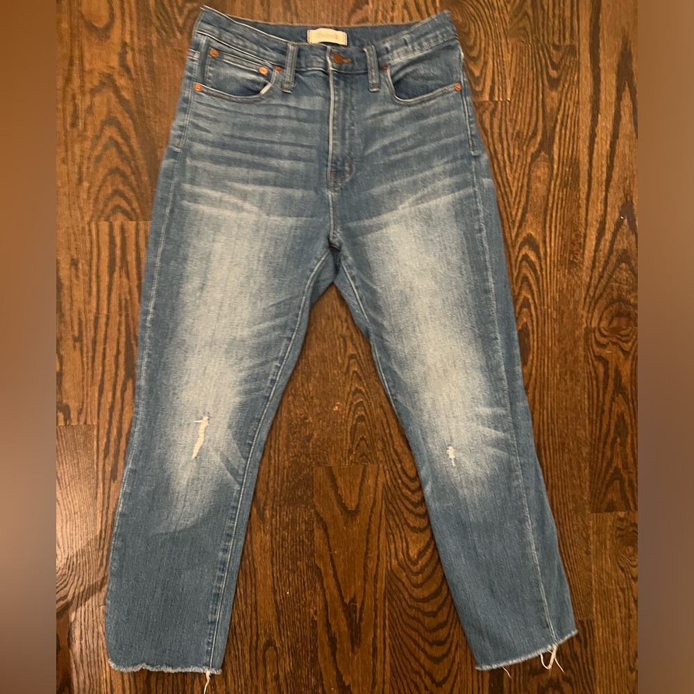 Women's Madewell The High Rise Slim Crop Jeans Denim Medium Wash Size 27